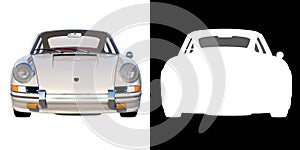 Sport car city tourism luxury transport 1 1960s - Front view white background alpha png 3D Rendering Ilustracion 3D