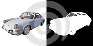 Sport car city tourism luxury transport 1 1960s - perspective view white background  alpha png 3D Rendering Ilustracion 3D