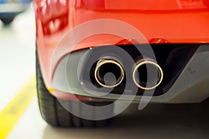 Sport car exhaust pipes photo
