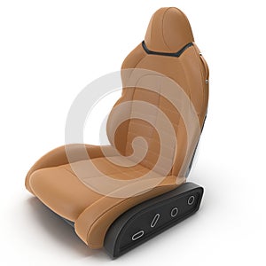 Sport Car Front Seat on white. 3D illustration