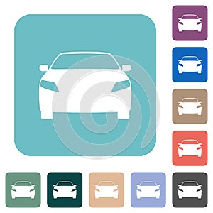 Sport car front view rounded square flat icons