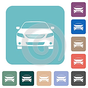 Sport car front view rounded square flat icons