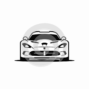 Sport car icon. Front view. Vector illustration