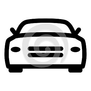 Sport car icon line isolated on white background. Black flat thin icon on modern outline style. Linear symbol and editable stroke