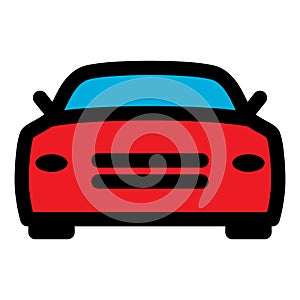 Sport car icon line isolated on white background. Black flat thin icon on modern outline style. Linear symbol and editable stroke