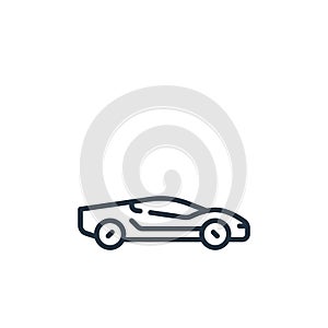 sport car icon vector from vehicles transportation concept. Thin line illustration of sport car editable stroke. sport car linear