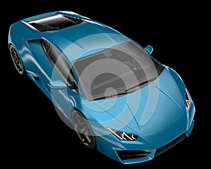 Sport car isolated on background. 3d rendering - illustration