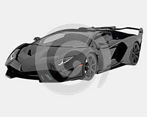 Sport car isolated on background. 3d rendering - illustration