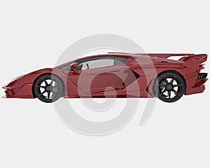 Sport car isolated on background. 3d rendering - illustration