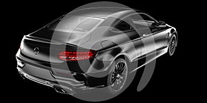 Sport car isolated on background. 3d rendering - illustration