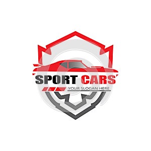 sport car logo template design vector - Vector