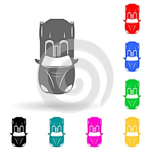 sport car multi color style icon. Simple glyph, flat vector of transport view from above icons for ui and ux, website or mobile