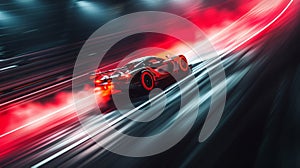 Sport car racing on the road with motion blur. Concept of fast driving.