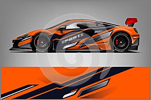 Sport car racing wrap design. vector design. - Vector