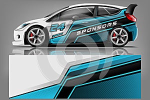 Sport car racing wrap design. vector design. - Vector