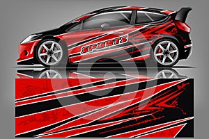 Sport car racing wrap design. vector design. - Vector