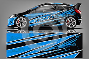 Sport car racing wrap design. vector design. - Vector