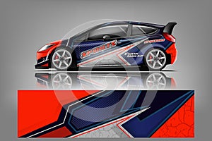 Sport car racing wrap design. vector design. - Vector