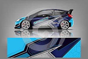 Sport car racing wrap design. vector design. - Vector