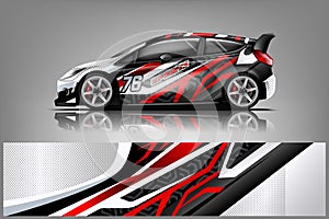 Sport car racing wrap design. vector design. - Vector