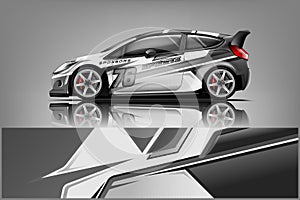 Sport car racing wrap design. vector design. - Vector