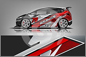 Sport car racing wrap design. vector design. - Vector