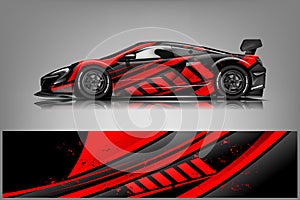 Sport car racing wrap design. vector design. - Vector