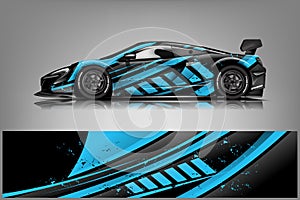 Sport car racing wrap design. vector design. - Vector