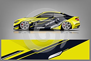 Sport car racing wrap design. vector design. - Vector