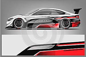 Sport car racing wrap design. vector design. - Vector