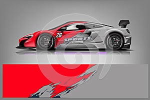 Sport car racing wrap design. vector design. - Vector