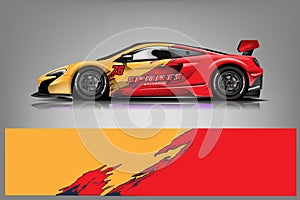 Sport car racing wrap design. vector design. - Vector