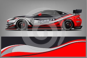 Sport car racing wrap design. vector design. - Vector