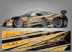 Sport car racing wrap design. vector design. - Vector