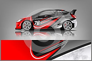 Sport car racing wrap design. vector design. - Vector