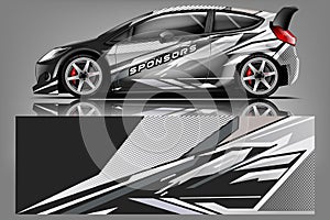 Sport car racing wrap design. vector design. - Vector photo