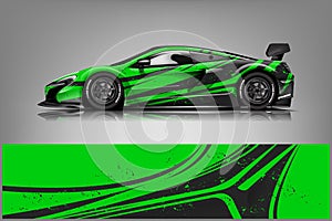 Sport car racing wrap design. vector design. - Vector photo