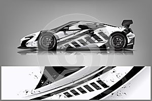 Sport car racing wrap design. vector design. - Vector photo