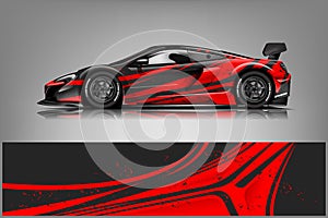 Sport car racing wrap design. vector design. - Vector photo