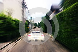 Sport car run speed background by blur