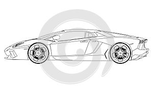Sport car template vector isolated on white