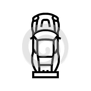sport car top view line icon vector illustration