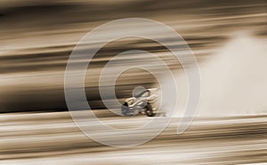 Sport car wheel drifting and smoking on track. Sport concept,