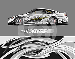 Sport car wrap design illustration