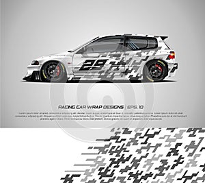 Sport car wrap design vector for race car, pickup truck, rally, adventure vehicle, uniform and sport livery.