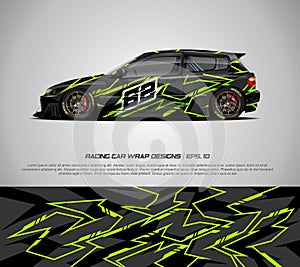 Sport car wrap design vector for race car, pickup truck, rally, adventure vehicle, uniform and sport livery.