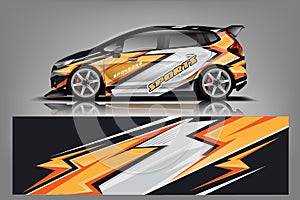 Sport Car wrap design vector, truck and cargo van decal. Graphic abstract stripe racing background designs for vehicle, rally, rac