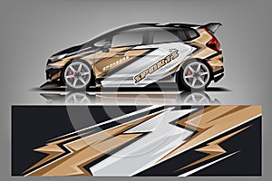 Sport Car wrap design vector, truck and cargo van decal. Graphic abstract stripe racing background designs for vehicle, rally, rac