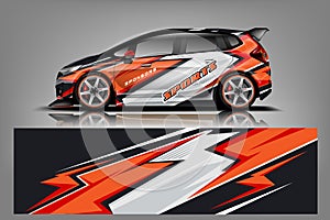 Sport Car wrap design vector, truck and cargo van decal. Graphic abstract stripe racing background designs for vehicle, rally, rac