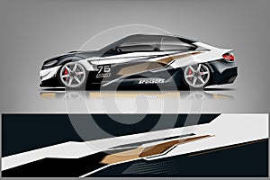 Sport Car wrap design vector, truck and cargo van decal. Graphic abstract stripe racing background designs for vehicle, rally, rac